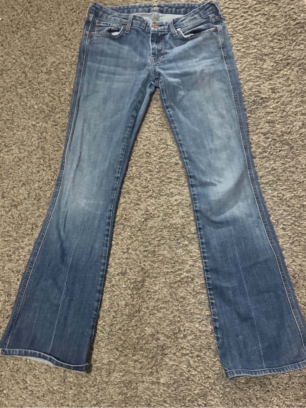 7 For All Mankind Light Wash Boyfriend Flare Jeans